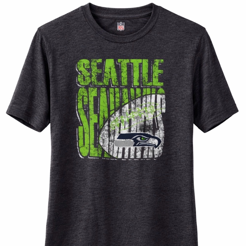 Lot of 2x [NFL] Seattle Seahawks NFL Casual Heather Shirts Tops Youth Kids M/L - Picture 2 of 10